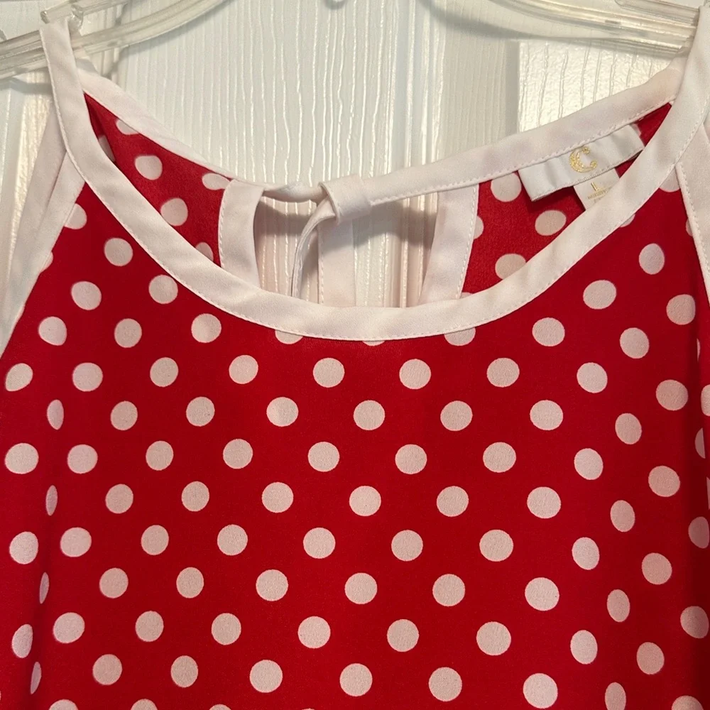 C Red and White Polka Dot Top - Picture 5 of 9